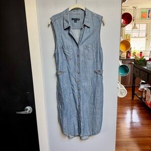 Anthropologie Blue Denim Level 99 Sleeveless midi Dress